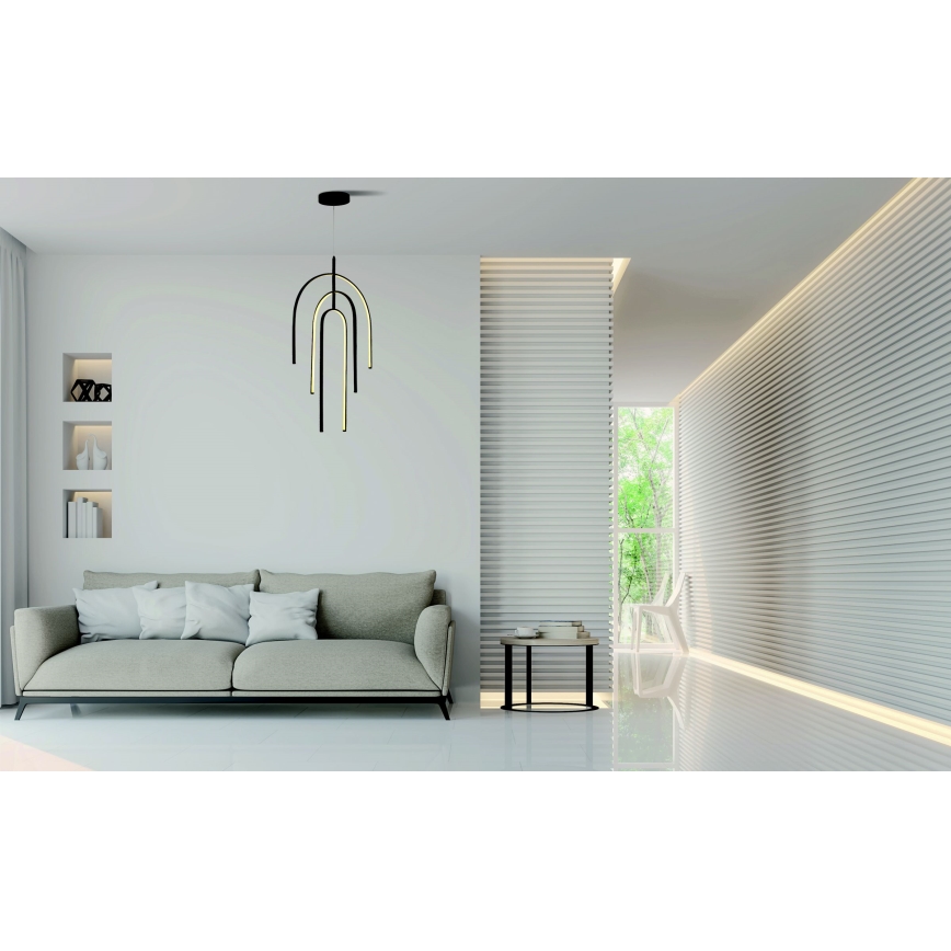 Zambelis 1932 - LED ljusreglerad ljuskrona på textilsladd LED/80W/230V svart