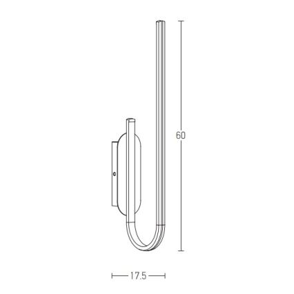 Zambelis 1936 - LED ljusreglerad vägglampa LED/18W/230V svart