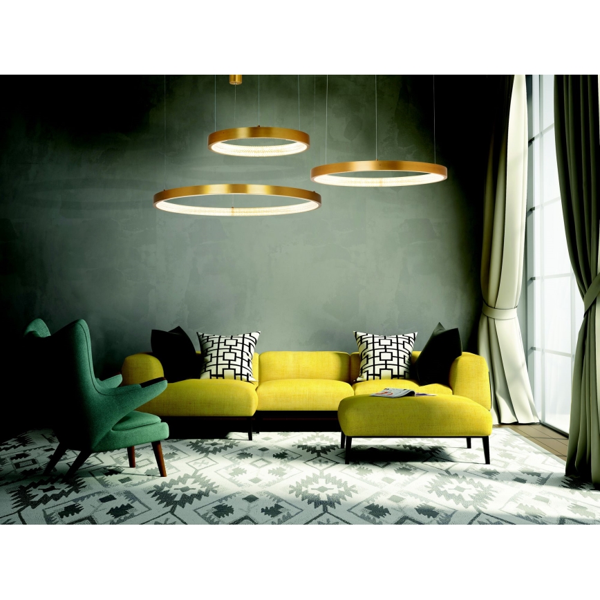Zambelis 2006 - LED ljusreglerad ljuskrona på textilsladd LED/36W/230V guld