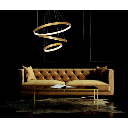 Zambelis 2009 - LED ljusreglerad ljuskrona på textilsladd LED/112W/230V guld