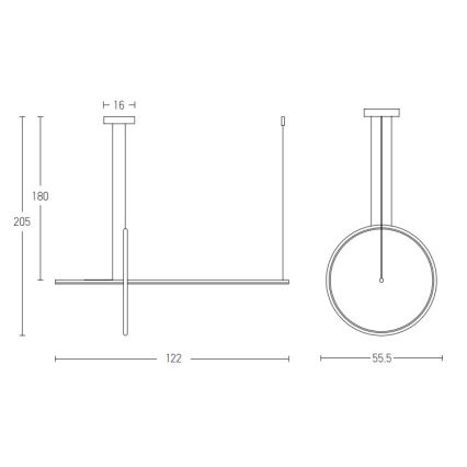 Zambelis 20128 - LED ljusreglerad ljuskrona på textilsladd LED/48W/230V