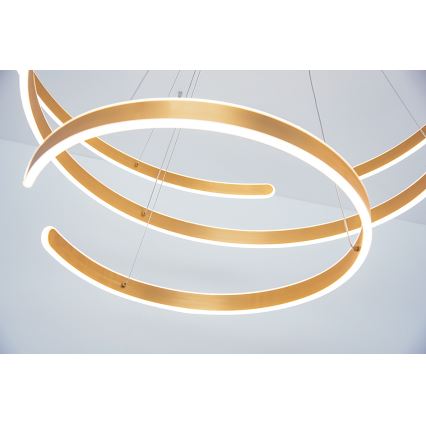 Zambelis 2014 - LED ljusreglerad ljuskrona på textilsladd LED/120W/230V guld