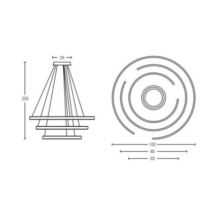 Zambelis 2015 - LED dimbar taklampa LED/120W/230V brun