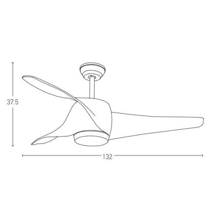 Zambelis 20256 - LED takfläkt LED/15W/230V 3000/4000/6000 körsbär + fjärrkontroll