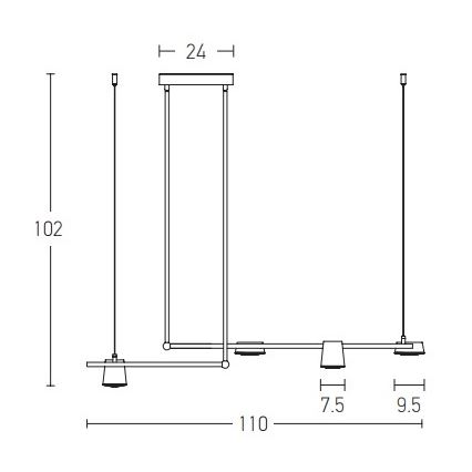 Zambelis 2035 - LED pendelljuskrona LED/28W/230V