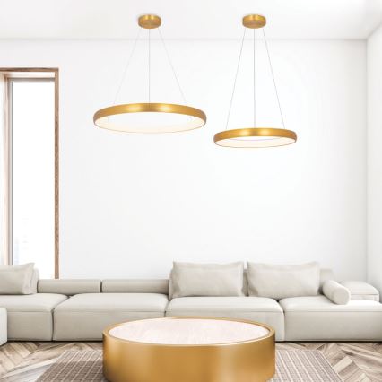 Zambelis 2046 - LED ljusreglerad ljuskrona på textilsladd LED/30W/230V diameter 40 cm guld