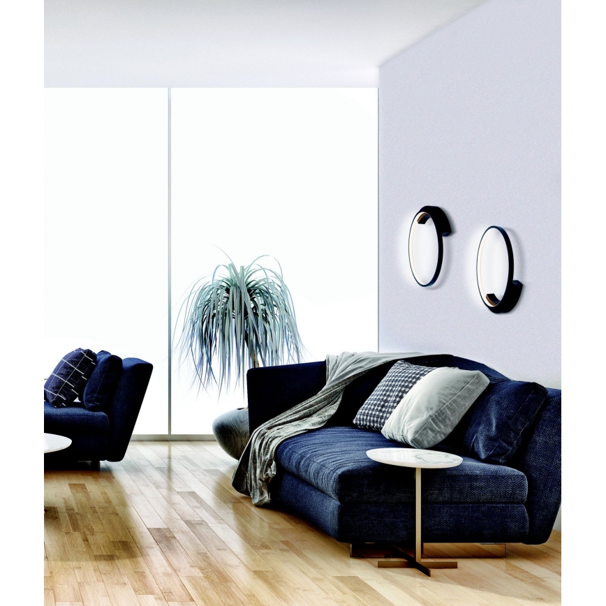 Zambelis 2074 - LED väggbelysning LED/25W/230V diameter 42,5 cm svart