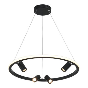 Zambelis 22012 - LED ljusreglerad ljuskrona på textilsladd LED/47W/230V diameter 60 cm svart