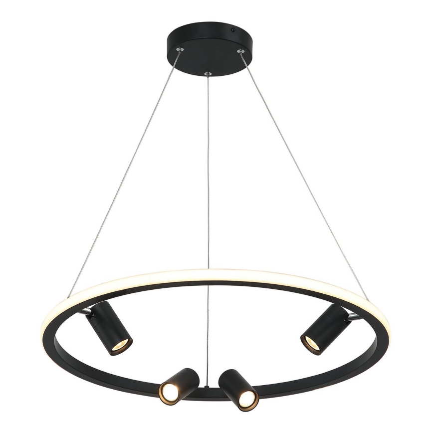 Zambelis 22012 - LED ljusreglerad ljuskrona på textilsladd LED/47W/230V diameter 60 cm svart
