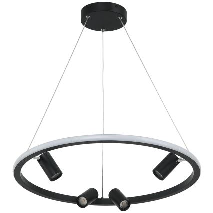 Zambelis 22012 - LED ljusreglerad ljuskrona på textilsladd LED/47W/230V diameter 60 cm svart