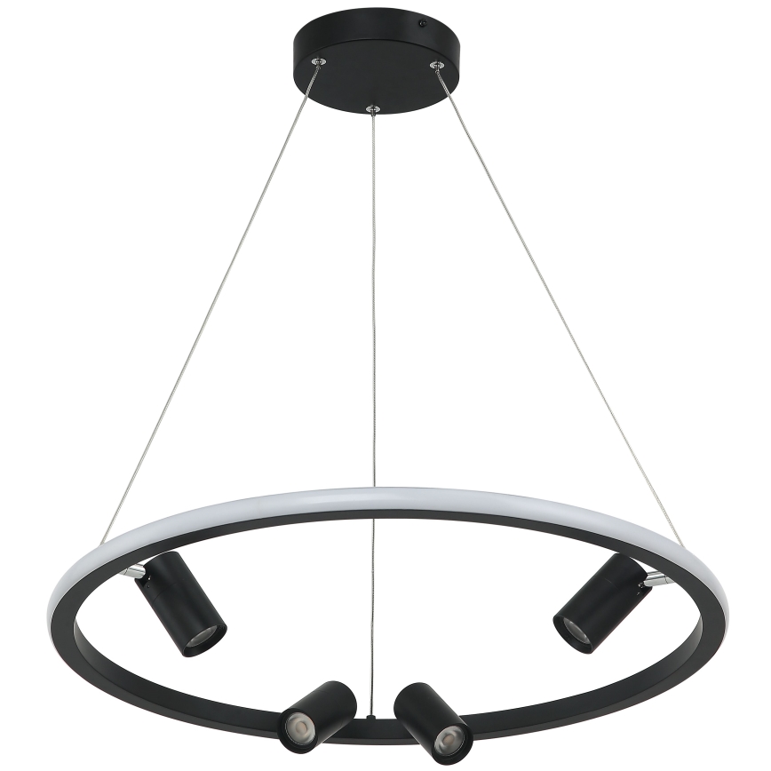 Zambelis 22012 - LED ljusreglerad ljuskrona på textilsladd LED/47W/230V diameter 60 cm svart