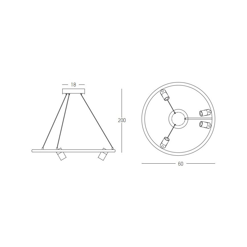 Zambelis 22012 - LED ljusreglerad ljuskrona på textilsladd LED/47W/230V diameter 60 cm svart