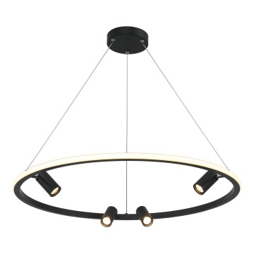 Zambelis 22013 - LED ljusreglerad ljuskrona på textilsladd LED/59W/230V diameter 79 cm svart