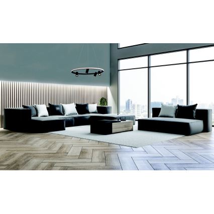 Zambelis 22013 - LED ljusreglerad ljuskrona på textilsladd LED/59W/230V diameter 79 cm svart