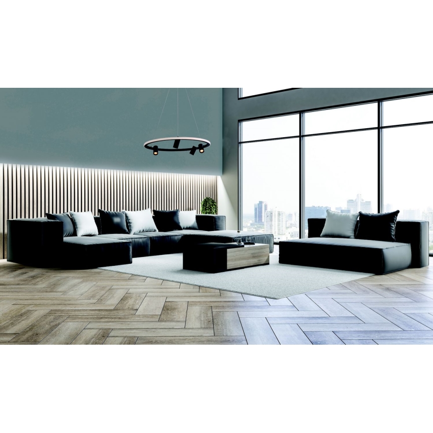 Zambelis 22013 - LED ljusreglerad ljuskrona på textilsladd LED/59W/230V diameter 79 cm svart