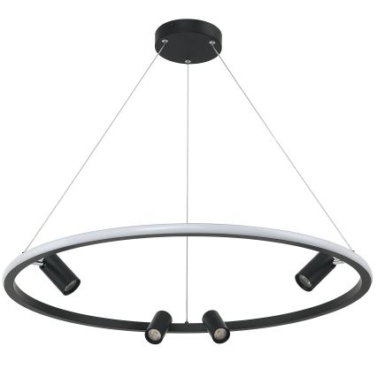 Zambelis 22013 - LED ljusreglerad ljuskrona på textilsladd LED/59W/230V diameter 79 cm svart