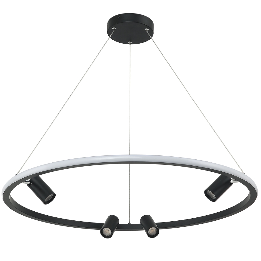 Zambelis 22013 - LED ljusreglerad ljuskrona på textilsladd LED/59W/230V diameter 79 cm svart