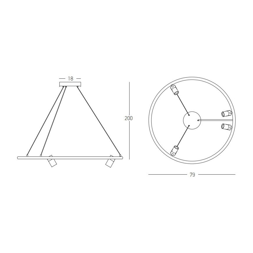 Zambelis 22013 - LED ljusreglerad ljuskrona på textilsladd LED/59W/230V diameter 79 cm svart