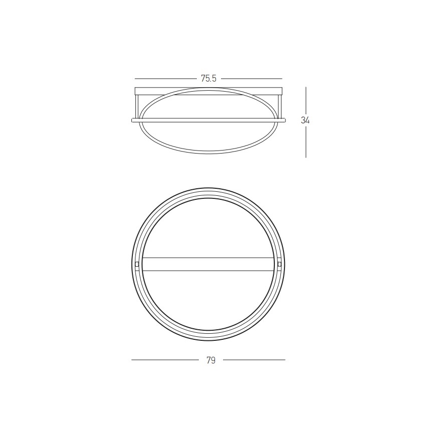 Zambelis 22019 - Dimbar LED ytmonterad ljuskrona LED/80W/230V diameter 79 cm guld