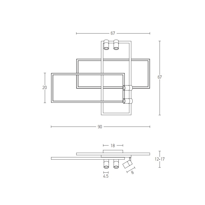 Zambelis 22020 - Dimbar LED ytmonterad ljuskrona LED/52W/230V