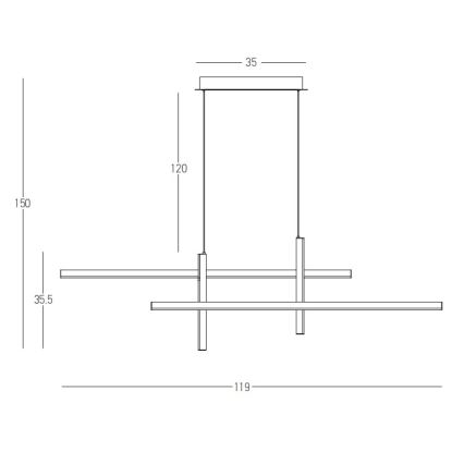 Zambelis 22023 - LED ljusreglerad ljuskrona på textilsladd LED/41W/230V svart