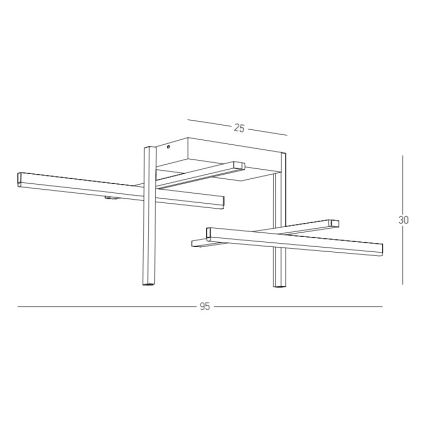 Zambelis 22027 - Dimbar LED ytmonterad ljuskrona LED/46W/230V svart