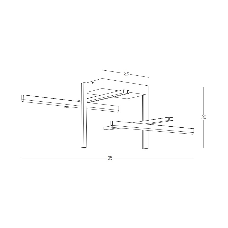 Zambelis 22027 - Dimbar LED ytmonterad ljuskrona LED/46W/230V svart