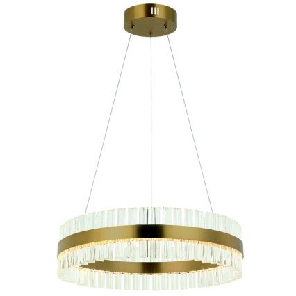 Zambelis 22039 - LED ljusreglerad ljuskrona på textilsladd LED/56W/230V guld
