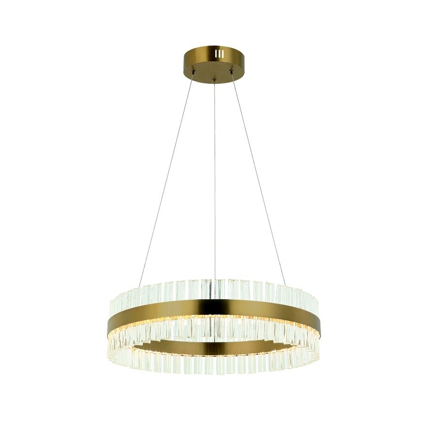 Zambelis 22039 - LED ljusreglerad ljuskrona på textilsladd LED/56W/230V guld