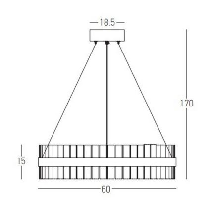 Zambelis 22039 - LED ljusreglerad ljuskrona på textilsladd LED/56W/230V guld