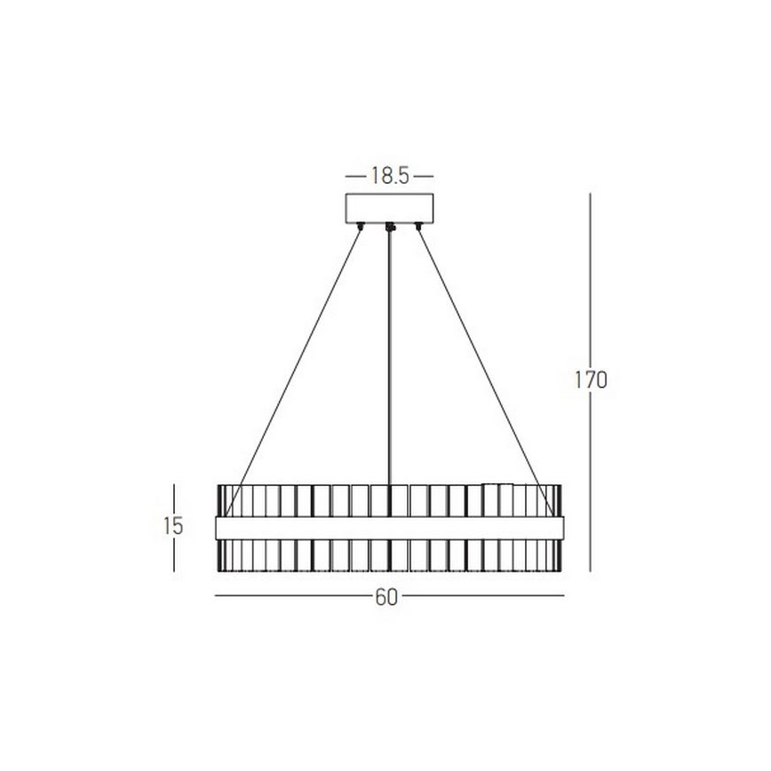 Zambelis 22039 - LED ljusreglerad ljuskrona på textilsladd LED/56W/230V guld