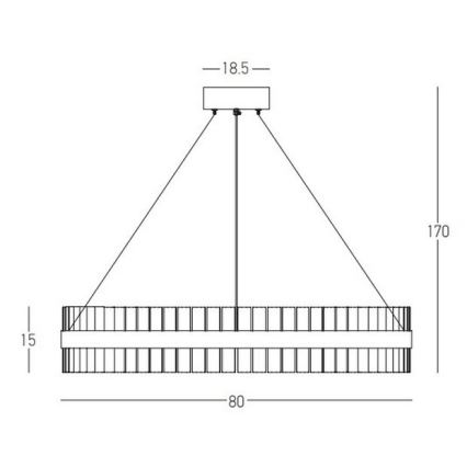 Zambelis 22040 - LED ljusreglerad ljuskrona på textilsladd LED/68W/230V guld