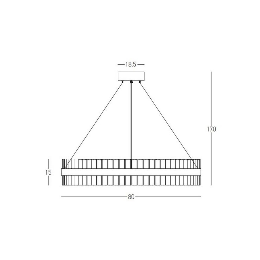 Zambelis 22040 - LED ljusreglerad ljuskrona på textilsladd LED/68W/230V guld