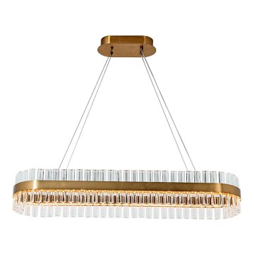 Zambelis 22041 - LED ljusreglerad ljuskrona på textilsladd LED/68W/230V guld