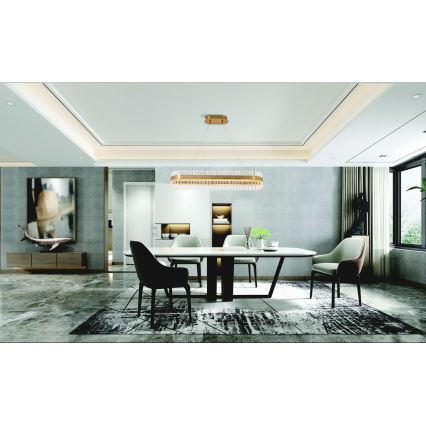 Zambelis 22041 - LED ljusreglerad ljuskrona på textilsladd LED/68W/230V guld