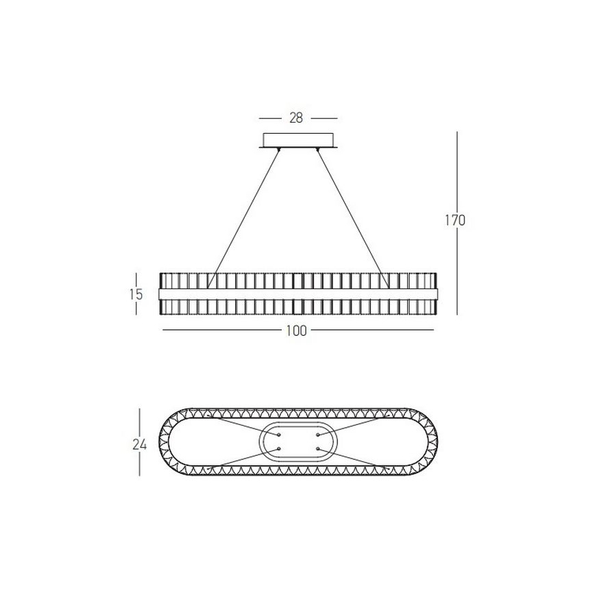 Zambelis 22041 - LED ljusreglerad ljuskrona på textilsladd LED/68W/230V guld