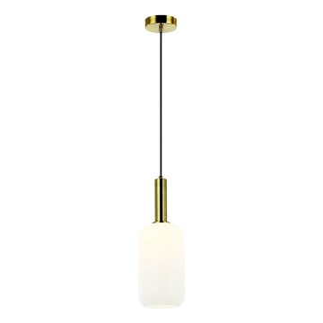 Zambelis 22070 - Ljuskrona med textilsladd 1xE27/40W/230V diameter 15 cm guld