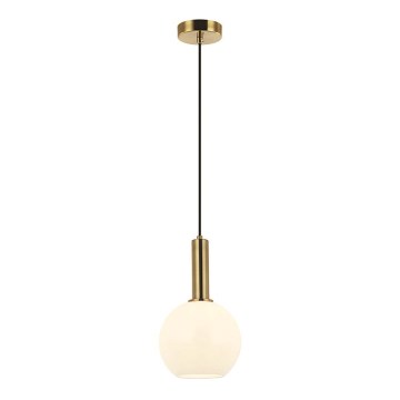 Zambelis 22071 - Ljuskrona med textilsladd 1xE27/40W/230V diameter 20 cm guld