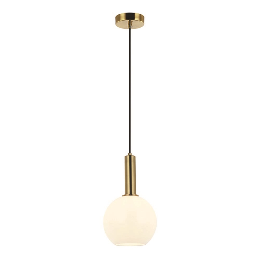 Zambelis 22071 - Ljuskrona med textilsladd 1xE27/40W/230V diameter 20 cm guld