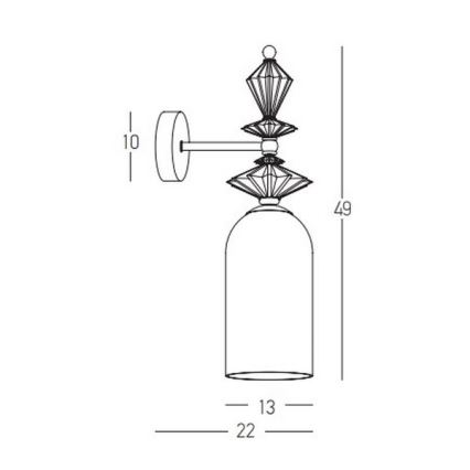 Zambelis 22080 - Vägglampa 1xE27/40W/230V