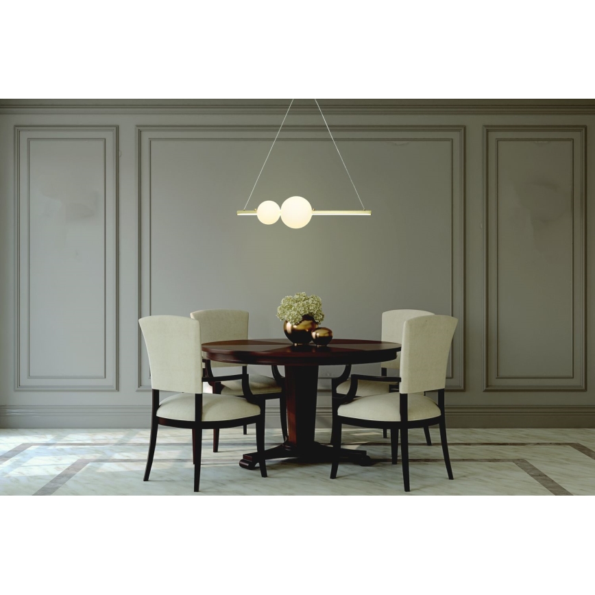 Zambelis 22108 - LED ljusreglerad ljuskrona på textilsladd LED/11W/230V guld