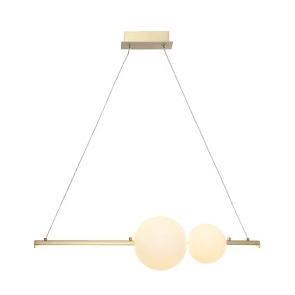 Zambelis 22108 - LED ljusreglerad ljuskrona på textilsladd LED/11W/230V guld