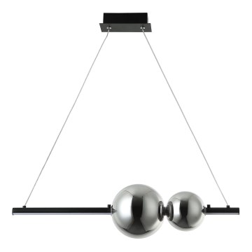 Zambelis 22109 - LED ljusreglerad ljuskrona på textilsladd LED/11W/230V svart