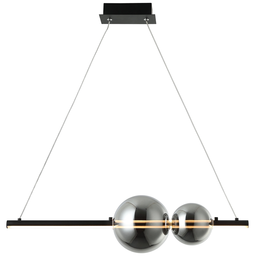 Zambelis 22109 - LED ljusreglerad ljuskrona på textilsladd LED/11W/230V svart