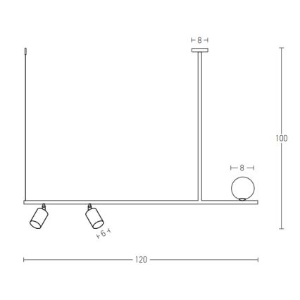 Zambelis 22227 - Ljuskrona med textilsladd 2xGU10/25W+G9/9W/230V