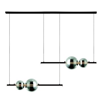 Zambelis 22234 - LED ljusreglerad ljuskrona på textilsladd LED/22W/230V svart
