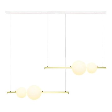 Zambelis 22235 - LED ljusreglerad ljuskrona på textilsladd LED/22W/230V guld