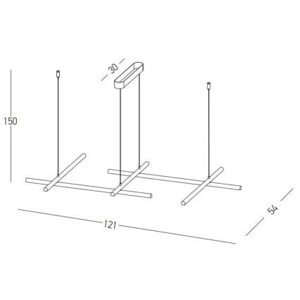 Zambelis 22244 - LED ljusreglerad ljuskrona på textilsladd LED/50W/230V svart