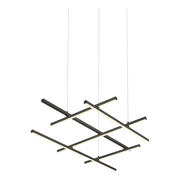 Zambelis 22245 - LED ljusreglerad ljuskrona på textilsladd LED/80W/230V svart