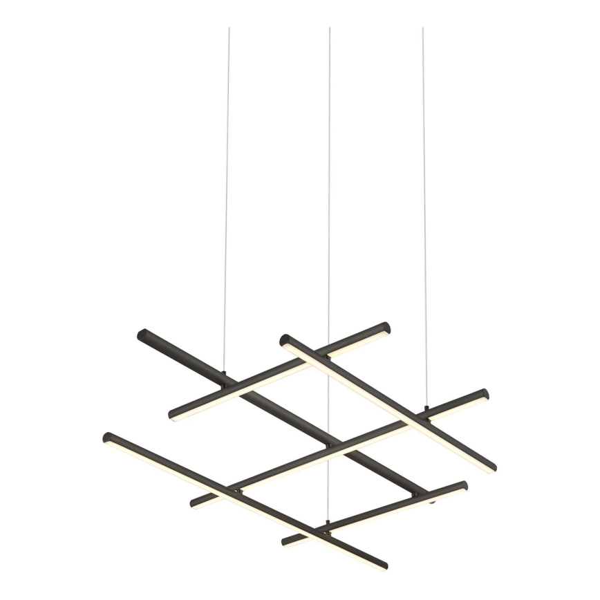 Zambelis 22245 - LED ljusreglerad ljuskrona på textilsladd LED/80W/230V svart